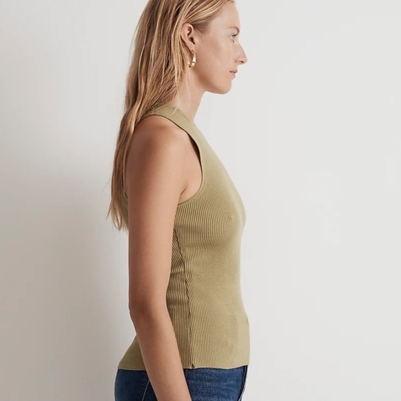 Madewell The Signature Knit Cutaway Sweater Tank artichoke - Picture 2 of 5
